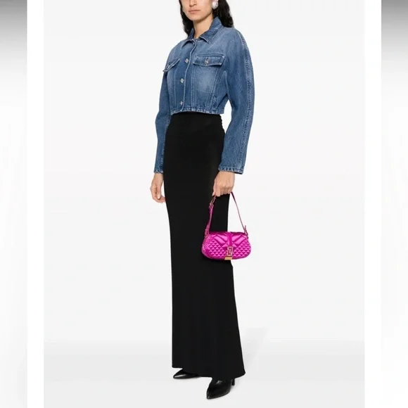 Versace Greca Goddess Silk Mini Bag Hot Pink with Crystal Embellishments - Picture 8 of 11